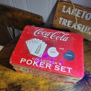 Coca-Cola collectable Red Poker Set with Cards and Chips